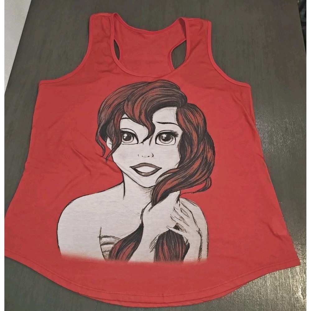 Disney Hot Topic Woman's Ariel The Little Mermaid Red Racerback Tank Top 2XL